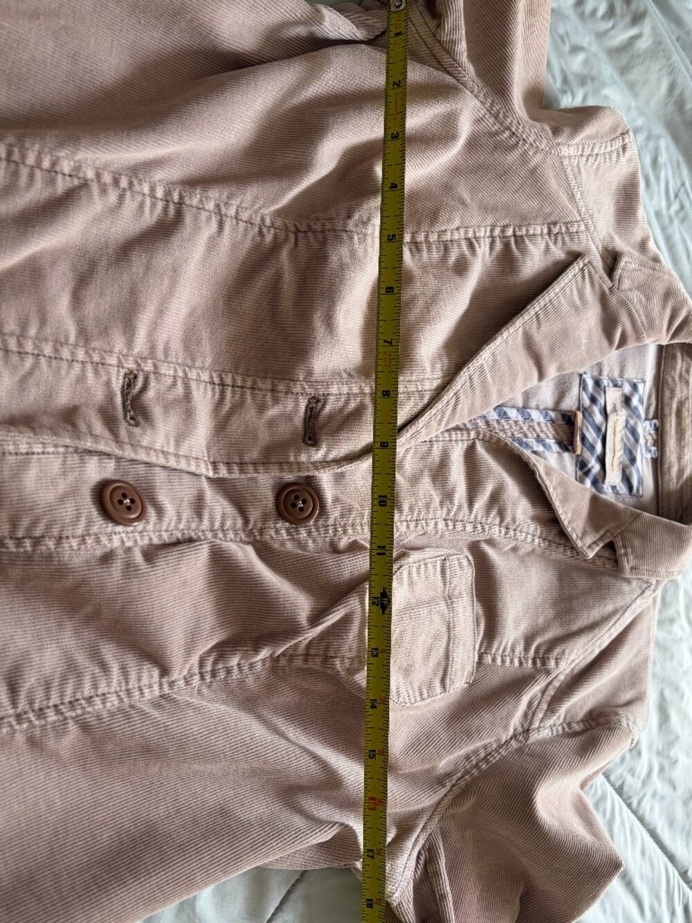 Pilcro Anthropology Size 10 Pale Pink Corduroy Peplum Jacket - Picture 4 of 6